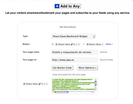 Add to Any, nueva botonera para las suscripciones y marcadores sociales en sitios web